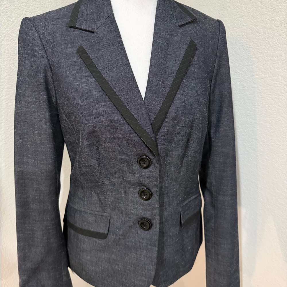 The Limited Dark Gray Suit with Black Trim- blazer and pant